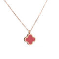 Titanium Steel Double-Sided Simple Clover Necklace for WomeninsTrendy Classic Shell Pendant Online Best-Selling Product Does Not Fade Ornament. 