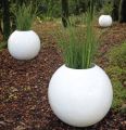 Large Round Fiberglass Decorative Planters 14 Inch Diameter Indoor-Outdoor Pots. 