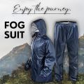 【FOG SUIT】Waterproof Light weight 2 Pieces Rainwear Hooded Moisture proof Rain Suit / Rain Coat Jacket + Trouser. 