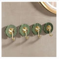 Set of 4 - Acrylic Wall Hooks, Luxury Wall Hooks Strong Self Adhesive Gold Hook, Bath Towel Hooks Wall Hooks Door Hanger Robe Clothes Hook Wall Mounted Hook Bathroom Coat Hook. 