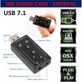 USB Sound Card 7.1 Channel Audio External - With Volume & Mute Button. 