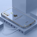For Tecno Spark 6 Go / Tecno Spark Go 2020 Back Cover Luxury 6D Plating Maple Leaf Side Pattern Soft Silicone Square Mobile Phone Case. 