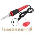 Electric Soldering Iron Set Wood Burning Pen Engraving Carving Pyrography Tool 30W. 