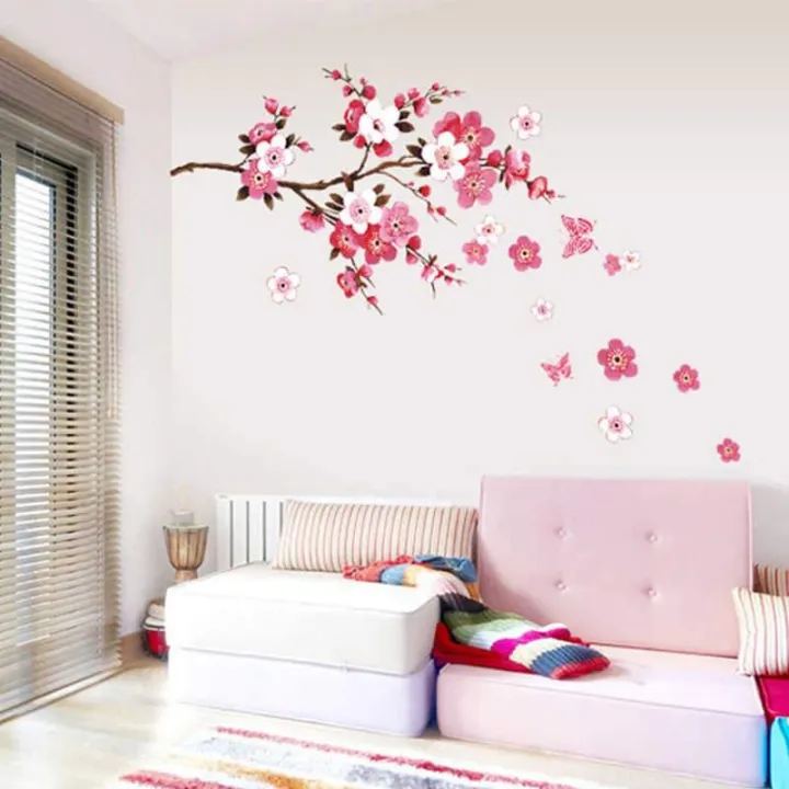 Removable%20Flowering%20Cherry%20and%20Butterflies%20Wall%20Stickers%20Home%20Decoration%20Giant%20Wall%20Decals%20130*200cm%20JM7138%20-%20Image%202