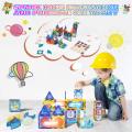 75 PCS Magnetic Tiles Building Blocks Set 3D Magnetic Toys with Lights for Kids, Colorful Magnetic Marble Run Balls Educational Toys for Children 3 Years Up, STEM Birthday Gifts. 