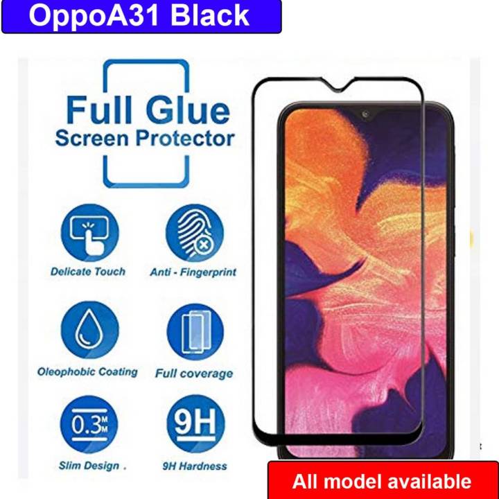OppoA31 Black 9D 11D 21D Full Glue Screen Protector Tempered Glass Filme High Quality Glass Protector