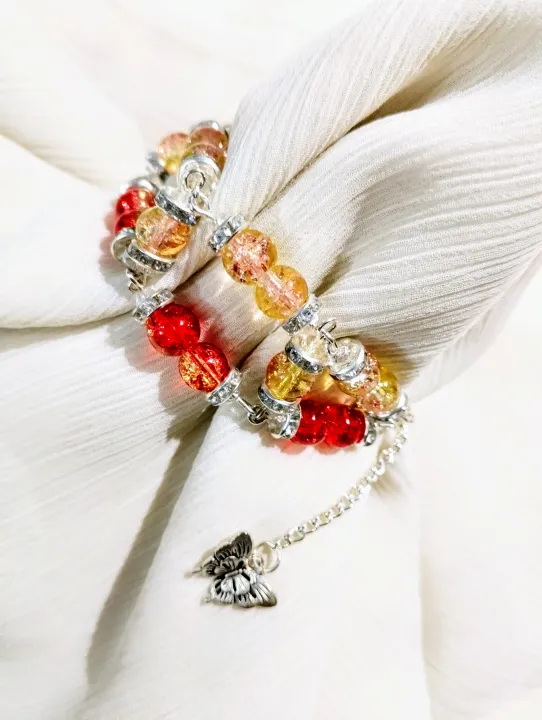 Handmade%20Double%20Layer%20Beaded%20Bracelet%20for%20Girls%20%E2%80%93%20Crackle%20Glass%20Beads%20with%20Butterfly%20Charm%20Elegant%20Stylish%20Fashion%20Bracelet%20-%20Image%205