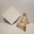 Openness - 4x4 Canvas - 4" Easel Wood Display Stand A-Frame, Wooden Tripod Tabletop Holder Stand - Well Primed Canvas, For Painting , Kids Crafts, Photos, Pictures. 