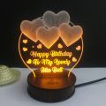 Dotz Brand 3d Birthday illusion Lamp, 3d Light Lamp, Decorating Item, Lamps for Bedroom, Customised Gifts, Lamp, Gifts for Girls, Table Lamp.. 