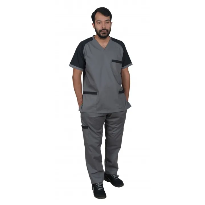 doctors%20OT%20kit%20uniform%20medical%20suit%20contrast%20grey%20black%20-%20Image%203