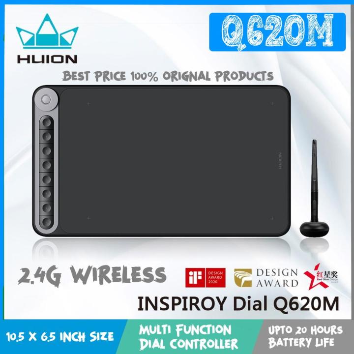 Huion Inspiroy Dial Q620M Dial interactive digital stylus Graphics Drawing Tablet. Make work easier with Dial Controller.