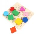 Funny Children Wooden Geometry Shape Wooden Puzzle Stacking Building Block Early Learning Toy. 