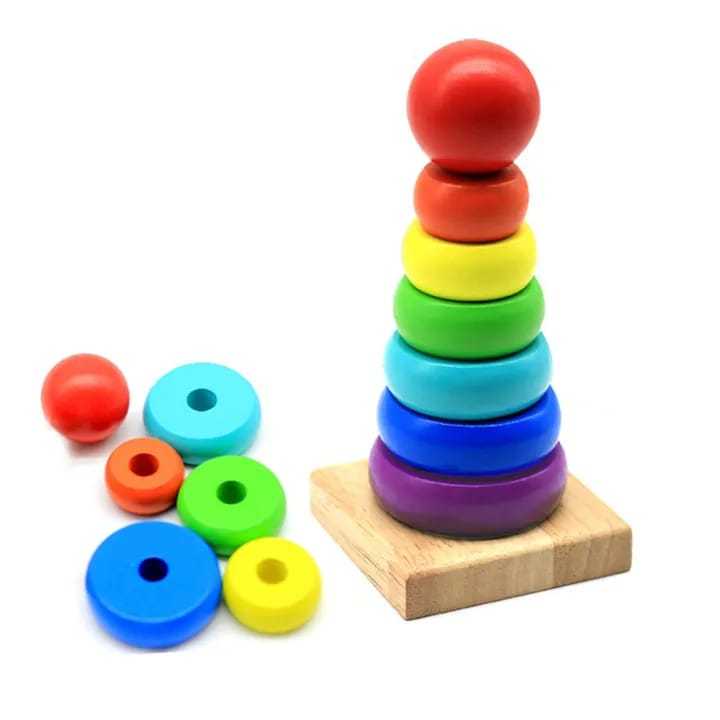 Wooden Rainbow Tower Small W-9