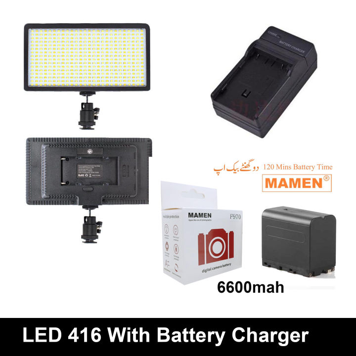 416 LED Lamps Camera LED Video Light Photo Studio With Hot Shoe For DSLR Mirroless SMD 010-B Wth Battery And Charger