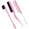 3Pcs/set Plastic Slick Brush Set Durable Brushing Combing Grooming Bristle Hair Brush Styling Tools for Edge Back Teasing Brush. 