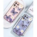 infinix Note 40 Pro note40 Pro+ 5G Pro 5G Little Daisy Luxury Butterfly Flower Casing Square Edges Plating Back TPU Soft Case with Lanyard Cover. 