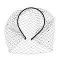 Black/White Veil Headband White Fascinator Birdcage Veil Funeral Violette Wedding Accessories Masquerade Ball Bachelorette Velo. 