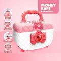 Finger Scanner Money Safe Cute Pink Coin, Money, Note, Box ATM Saving Cash Toy Saving Machine Simulation. 