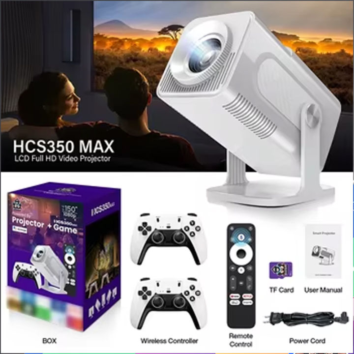 HCS350 MAX Android Gaming Projector with 02 Wireless Controllers & Voice Remote