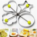 4Pcs Shape Fried Egg Mold Ring Tools, Stainless Steel Cooking Tools for Frying Baking Cooking Fried Egg Shaper Pancake Mold Ring egg ring. 