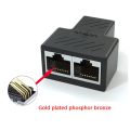 2pcs 1 to 2 Ways Ethernet RJ45 Female Cable Splitter Adapter Connector for Router PC Laptop IP Camera TV Box. 