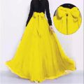 Yellow long skirt/skirt with ribbon/trending skirt for women's/Maxi for women's. 