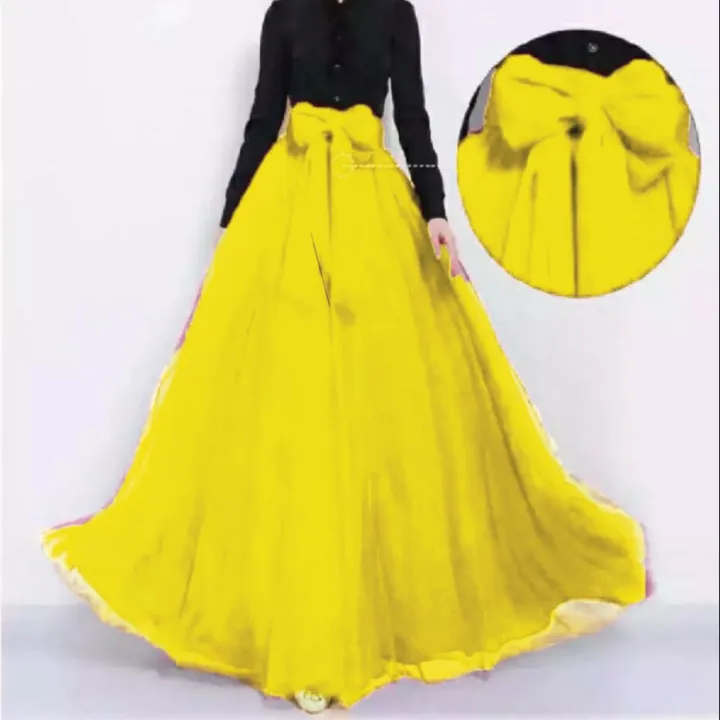 Yellow%20long%20skirt/skirt%20with%20ribbon/trending%20skirt%20for%20women's/Maxi%20for%20women's%20-%20Image%203