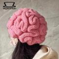 Knitted Brain Hat Cozy Stylish Funny Brain Knitted Beanie Hat for Outdoor Activities Warm Windproof Stretchable Cap for Autumn/winter Cycling Ear Protection Knit Cap in Solid Colors Outdoor Knitted. 