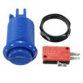 New Arcade Push Buttons Durable Multicade MAME Jamma Game Long Switch (Blue). 