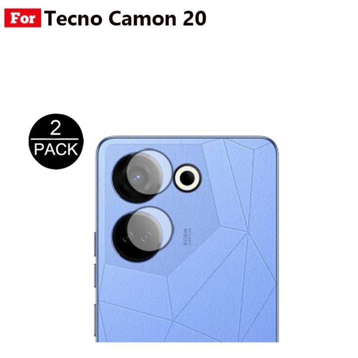 2 Pcs Tecno Camon 20 Back Camera Glass Protector Gorilla Nano Lens Glass For tecno camon20 - Transparent