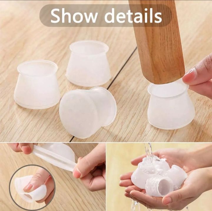 Pack Of 20 Silicone Chair & Table Stopper-Furniture Table Feet Cover Bottom Pad - Rubber Floor Protector - Anti-Slip Sturdy Slider Glide Easily Move Eliminate Noise Waterproof