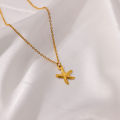 Vintage Starfish Necklaces For Women Gold Color Stainless Steel Pendant Shell Necklace Aesthetic Summer Jewelry Gift bff. 