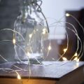 Lights4fun Festive Lights 20 LED Battery Powered Micro Fairy Lights with Silver Wire (Warm White). 