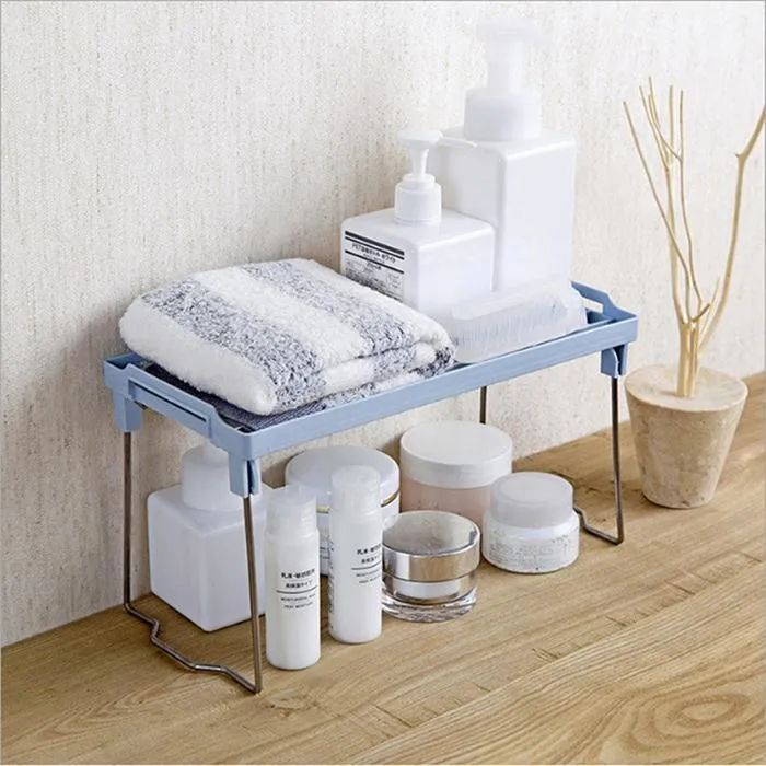 New%201%20Pcs%20Double%20Deck%20Storage%20Rack%20Shelf%20Foldable%20Holder%20Organizer%20Stackable%20Kitchen%20Bathroom%20Cupboard%20Double%20Deck%20Shelf%20Kitchen%20Shelf%20-%20Image%204
