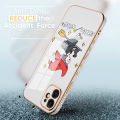 TA for Tecno Camon 19 Neo Back Cover + Free Lanyard Flying Witch for Girls Luxury 6D Plating Case Side Pattern Soft Silicone Square Phone Cases. 