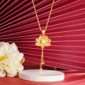 Ancient Fasha Golden Lotus Necklace Earrings Ring Set Versatile Court Chinese Wind Hand Jewelry Yiwu Accessories Wholesale. 