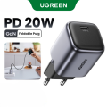 【EU Plug】UGREEN 18W 20W 30W GaN Charger PD Fast Type C Charger USB C PD QC3.0 Quick Charging For Samsung Galaxy S25 S24 Ultra A iPhone 16 15 Max Pro OPPO Reno 12 Find N Xiaomi 15 14 Pro Redmi K70 60 Pro Huawei Mate 70 60 Pura 70 60 nova 13 12 P40 30. 