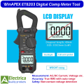 WinAPEX ET8203 Professional Clamp Meter – AC/DC Voltage, Current & Resistance Tester with Auto Range, True RMS & Backlit LCD by Electrica. 