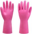 Kitchen Bathroom Dishes Floors All Purpose Cleaning Gloves Pink 1 Pair Pack. 
