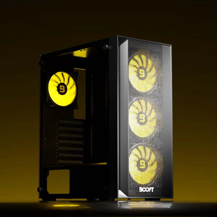 Boost Enclosure Pro Series P200 With 4 ARGB Fans | Daraz.pk