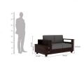 Solace 2 Seater with Cushion Wooden Sofa (Walnut Finish). 