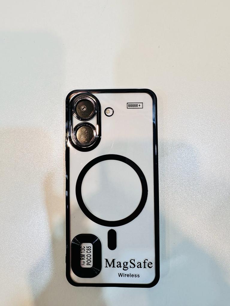 Lahore Mobile Case for Redmi 13c Back Cover Luxury 6D Plating Soft Case Camera Lens Protection - Crome Case - MAG SAFE Case 5