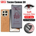 3 IN 1 Tecno Camon 30 Anti-Spy Privacy Ceramic film For Tecno Camon 30 Pro 20 Pro Spark 20 Pro Go 2024 Pova 6 Camera Lens Glass Screen Protector and Back film. 