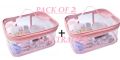 PACK OF 2 Multi Purpose Cosmetic PVC Plastic Bag Organizer Storage Jewellery Vanity Box Makeup Kit (Transparent) (2piec). 