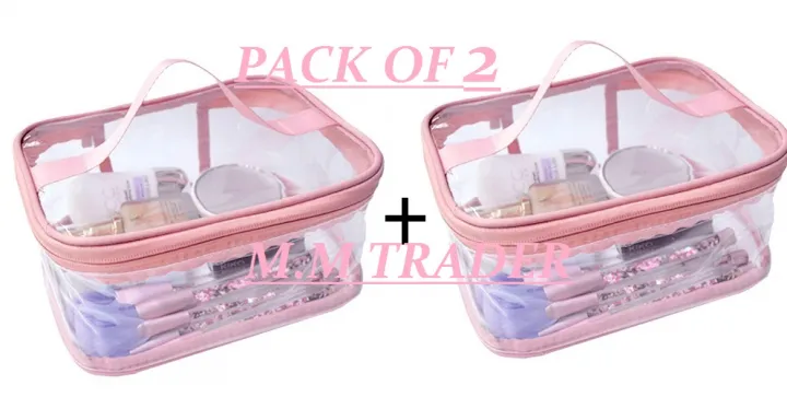 PACK%20OF%202%20Multi%20Purpose%20Cosmetic%20PVC%20Plastic%20Bag%20Organizer%20Storage%20Jewellery%20Vanity%20Box%20Makeup%20Kit%20(Transparent)%20(2piec)%20-%20Image%202