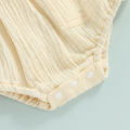 Baby Boy Girls Sleeveless Jumpsuit Summer Casual Solid Color Suspender Romper with Pockets. 