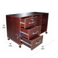3-Drawer Wood File Cabinet Mobile Filing Cabinet Printer Stand with Wheels Open Storage Shelves for. 