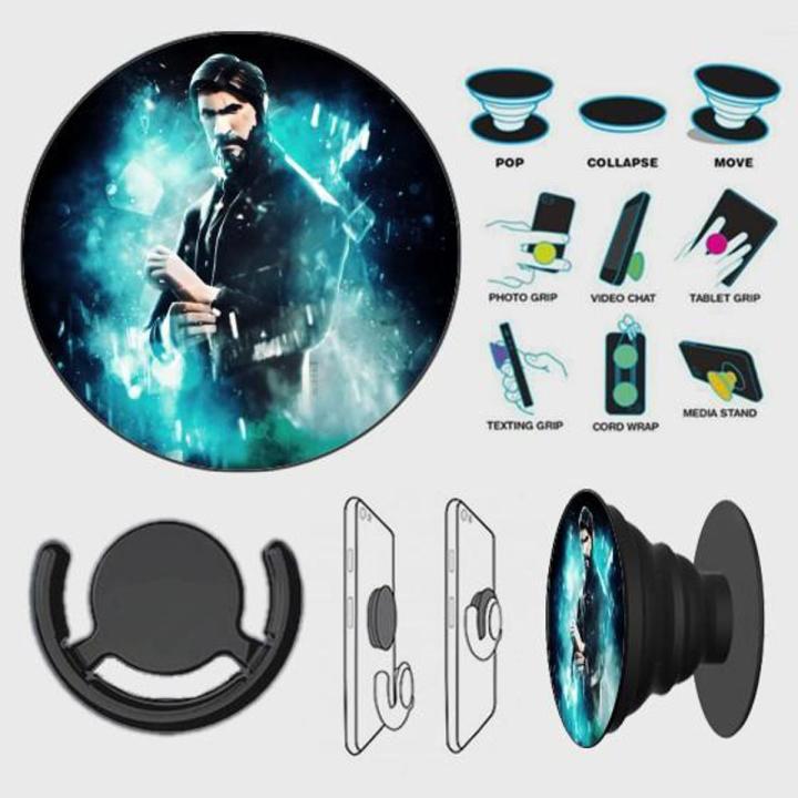 Popsocket Phone Grip With Free Mount Adapter - Fortnite John Wick - PopSocket Black - SKINLEE-504-3-2