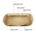 EverToner Insert Bag For POLENE Cyme M Mini Organizer Felt Makeup Linner Bag with Zipper Pocket. 