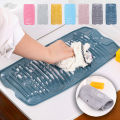 Laundry Board Foldable Non-slip Suction Silicone Portable Folding Dirty Clothes Washing Board Sock Scrubbing Board Cleaning Tool. 